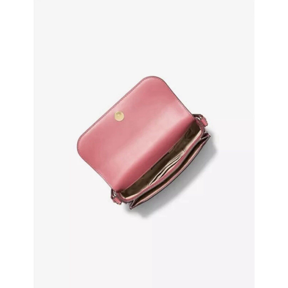 Michael Kors Jet Set Travel New NWT Pebbled Leather Berry Sorbet Crossbody $398 - Picture 3 of 12